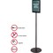 Deflecto Magnetic Sign Stand, Dual Sided, 13"x13"x56", BK DEF692056 - alternate 6
